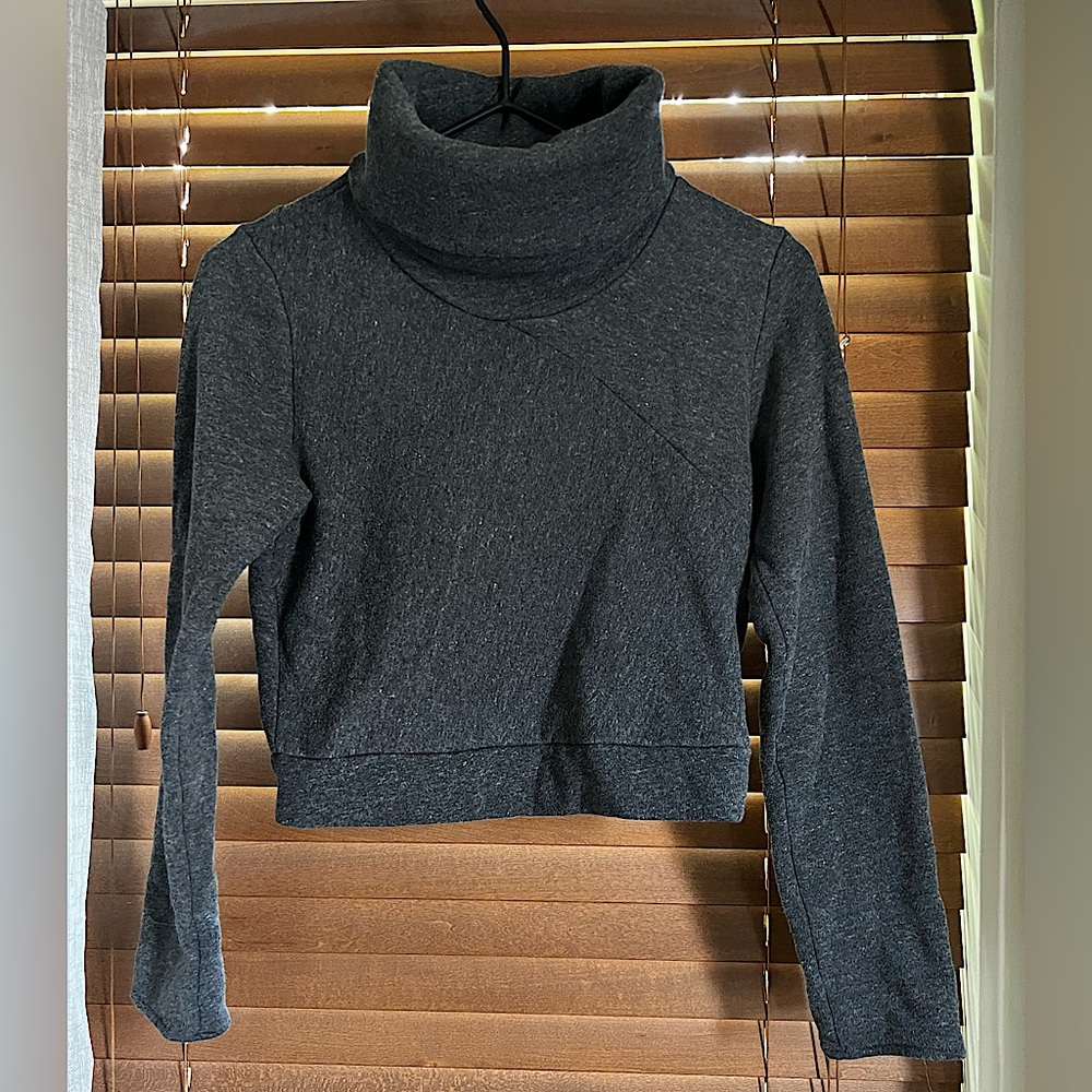 Cropped Turtleneck Sweatshirt